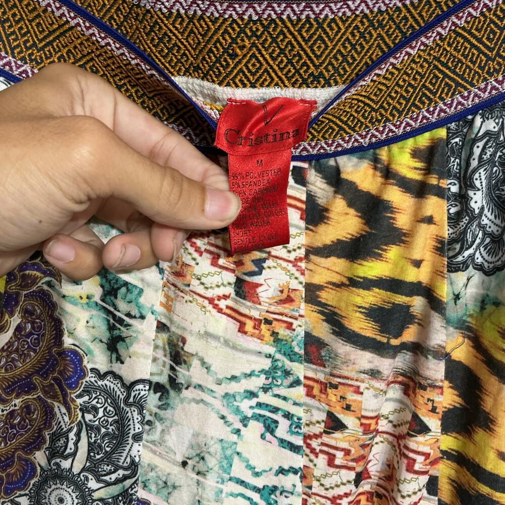 V Cristina Vintage Handkerchief Maxi Skirt Sz M - Picture 5 of 11